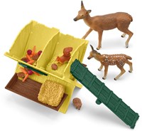 Schleich animaux de la forêt set de jeu FARM WORLD 42658 - mangeoire et figurines-2
