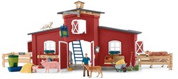 Schleich jouet ferme Farm World grange rouge avec animaux et accessoires