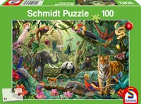Schmidt puzzle animaux de la jungle - puzzle wildlife coloré 100 pièces-2