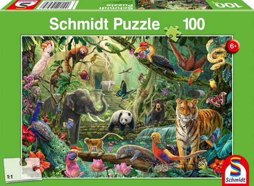 Schmidt puzzle animaux de la jungle - puzzle wildlife coloré 100 pièces-2