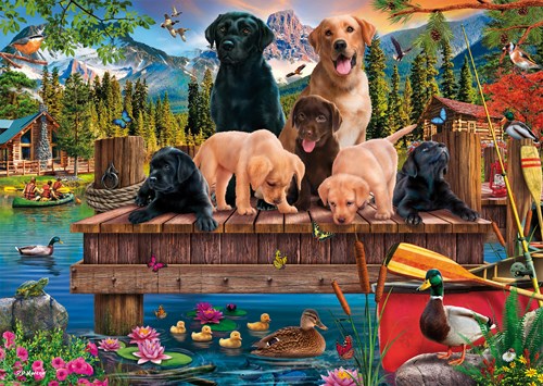 Schmidt Spiele Hundefamilie am See - 1000 Teile