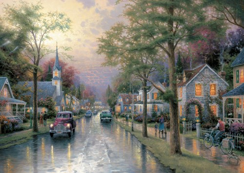 Schmidt puzzle Kinkade Hometown Morning - 1000 pièces - paysage
