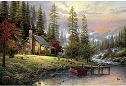 Schmidt puzzle paysage Thomas Kinkade maison dans les montagnes 500 pièces