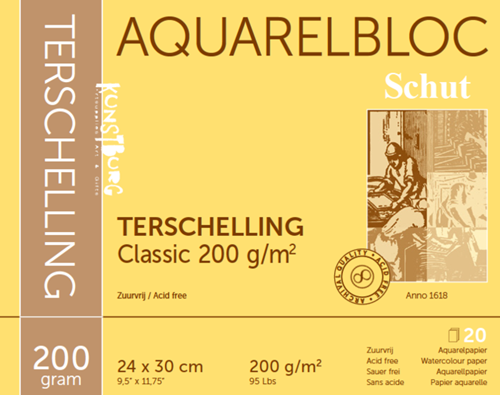 Schut papier aquarelle Terschelling 24x30 cm 200g 20 feuilles peinture