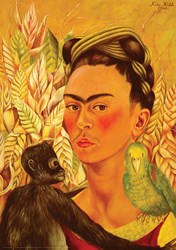 Eurographics puzzle autoportrait Frida Kahlo avec singe et perroquet 1000 pièces