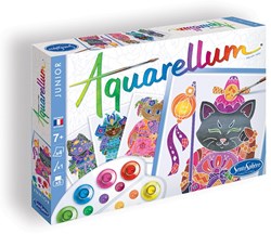 Sentosphère peinture Aquarellum Maneki Neko coffret créatif chat porte-bonheur