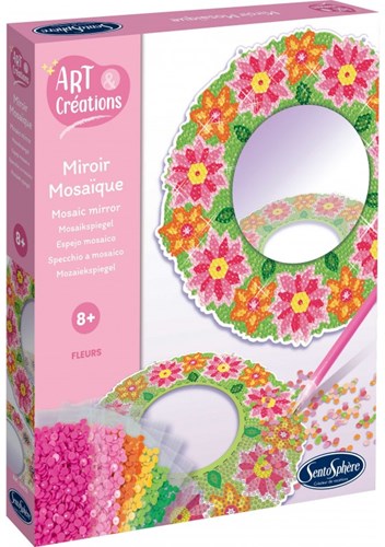 Sentosphère kit créatif miroir avec strass et décoration florale