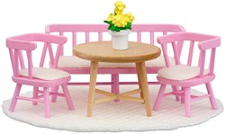 Lundby Set - Eethoek (roze/hout)
