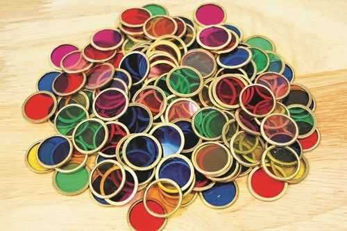 Shaw jetons métalliques colorés - pièces magnétiques ludiques 100 pcs