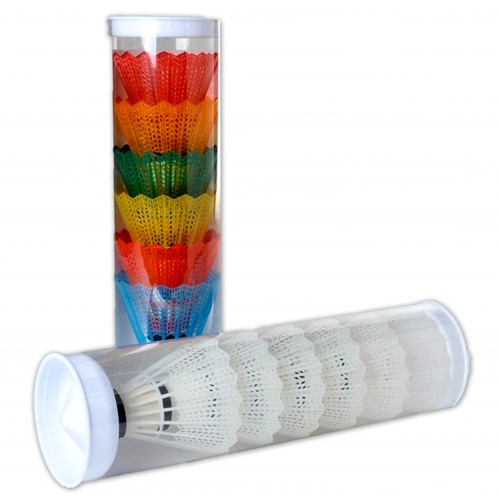 Volants plastique couleurs néon jouet badminton 6 pièces-2