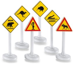 Siku panneaux de signalisation jouets plastique jaune-blanc 6 pièces jeu polyvalent