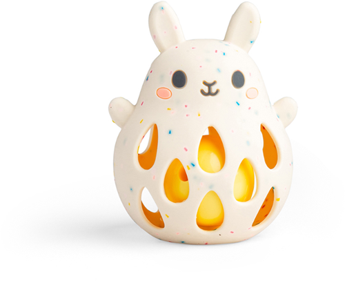 Tiger Tribe hochet en silicone - jouet bébé lapin multicolore