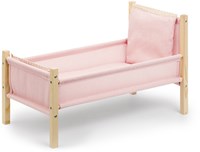 Skrallan lit de poupée jouet en bois rose pour poupées bébé 53 cm