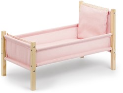 Skrallan lit de poupée jouet en bois rose pour poupées bébé 53 cm