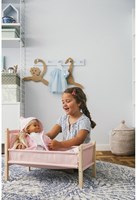 Skrallan lit de poupée jouet en bois rose pour poupées bébé 53 cm-3