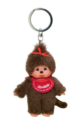 Monchhichi porte-clés en peluche - brun - 10 cm - assorti - Sekiguchi-2
