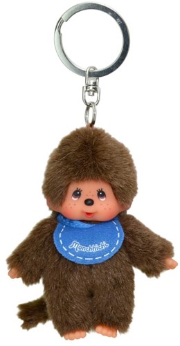 Monchhichi porte-clés en peluche - brun - 10 cm - assorti - Sekiguchi-3