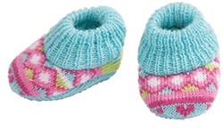 Heless chaussons poupée bleu imprimé 35-45cm chaussons confortables