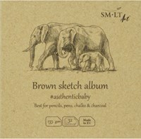 SMLT carnet de croquis bébé carré papier brun 9 cm FSC 32 feuilles