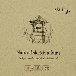 SMLT carnet de croquis carré 14 cm blanc naturel 100g 48 feuilles papier FSC