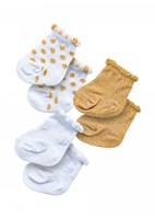 Heless chaussettes poupée pailletées blanc-or 3 paires 28-35cm jouet-2