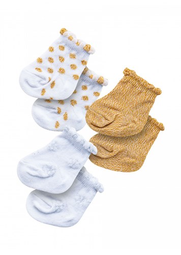 Heless chaussettes poupée pailletées blanc-or 3 paires 28-35cm jouet-2