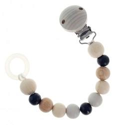 Hess attache-tétine accessoire bébé bois noir naturel