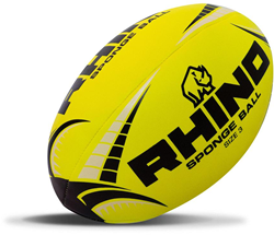 Rhino Ballon Rugby Éponge - Taille 3 Jaune Fluo Jouet Doux