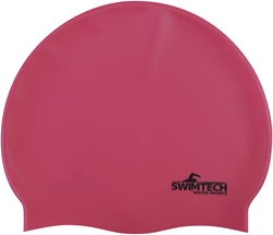 SwimTech bonnet de bain en silicone rose - bonnet de natation confortable adulte