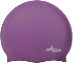 SwimTech bonnet de bain silicone violet - bonnet de natation adulte confortable