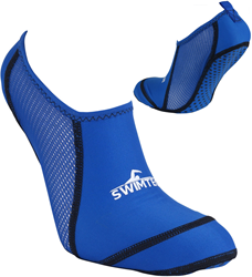 SwimTech chaussettes de piscine junior bleu avec grip silicone - chaussettes piscine