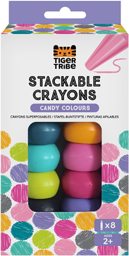 Tiger Tribe crayons empilables - Couleurs Candy pour enfants