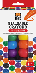 Tiger Tribe crayons empilables retro rainbow plaisir créatif coloré