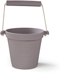 Bigjigs Seau en Silicone - gris pierre