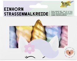 Folia craie de trottoir licorne - craies colorées pour jeux extérieurs