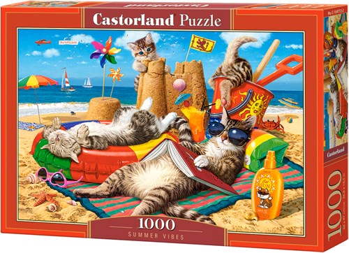 Castorland puzzle Summer Vibes - 1000 pièces chats plage-2