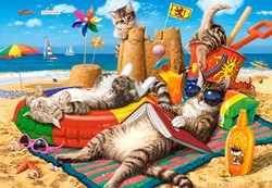 Castorland puzzle Summer Vibes - 1000 pièces chats plage
