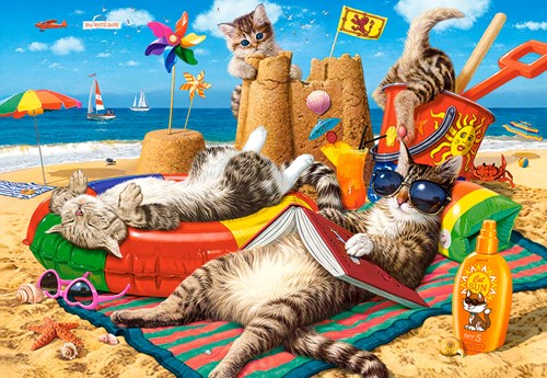 Castorland puzzle Summer Vibes - 1000 pièces chats plage