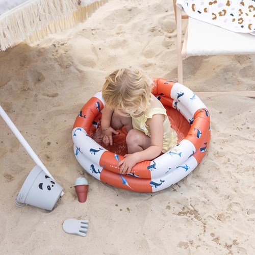 Swim Essentials piscine bébé gonflable baleine rouge-blanc 60 cm jardin-3