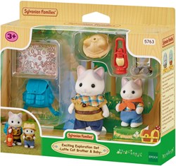 Sylvanian Families coffret aventure chat latte frère et bébé poupées jouet