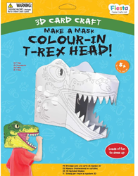 Fiesta Crafts T-Rex Colour-in 3D Mask Card Craft