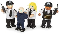 Tidlo set de figurines police avec prisonnier - poupées en bois