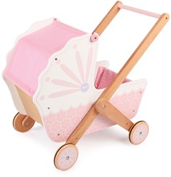 Tidlo landau poupée 3-en-1 bois vintage rose