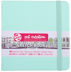 Talens carnet à croquis rigide 12x12 cm vert menthe 80 feuilles 140 g
