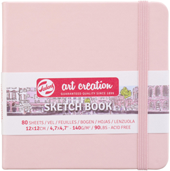 Talens carnet de croquis rose pastel 12x12 cm rigide 140g 80 feuilles