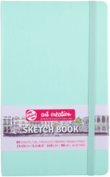 Talens carnet de croquis vert menthe 13x21 cm couverture rigide 80 feuilles 140 g
