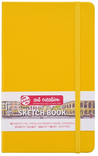 Talens carnet de croquis jaune doré 13x21 cm 140g 80 feuilles Art Creation