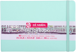 Talens carnet de croquis A5 rigide 80 feuilles vert menthe papier 140g