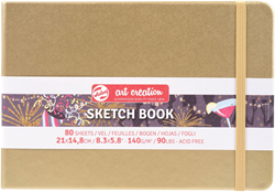 Talens carnet de croquis or blanc 21x15 cm 140g 80 feuilles pour artistes