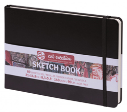 Talens carnet de croquis noir 21x15 cm 140g 80 feuilles pour artistes